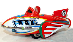 Rocket Racer Space Ship Tin with Engine Sound Friction Power