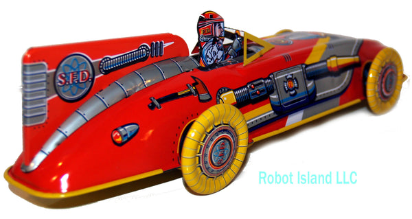 rocket racer mf 735 jouet tole tin toy 70's boite with box rocket racer mf 735 jouet tole tin toy 70's boite with box