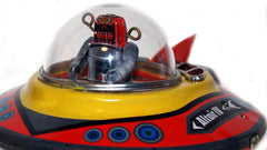 Altair IV Robot Flying Saucer Windup Gyro Crank Action Tin - Collectors Edition!