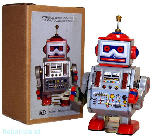 Little Giant Band Leader Robot Wind up Tin Toy Marching Robot