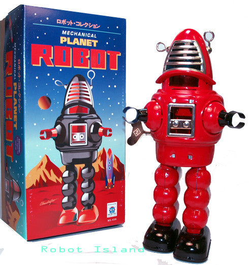 Planet Robot Windup Tin Toy Robby the Robot Red – Robot Island