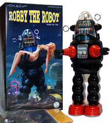Black Robby the Robot Osaka Tin Toy Japan Windup Limited Edition - SALE!