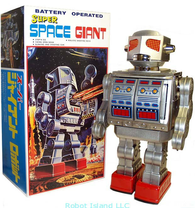 ARRIVED! Giant Robot Metal House Robot Super Space Giant Tin Toy Japan SILVER