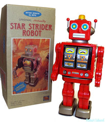 ARRIVED! Horikawa Japan Star Strider Robot Tin Metal House Robot Red