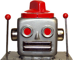 featured robot island tin toy robots