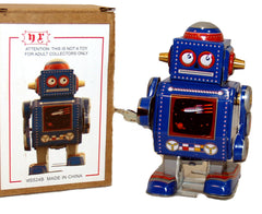 Blue Mini Robot Tin Toy Windup SALE!