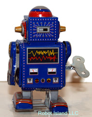 Blue Mini Robot Tin Toy Windup SALE!