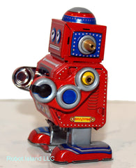 Red Mini Robot Tin Toy Windup - SALE!