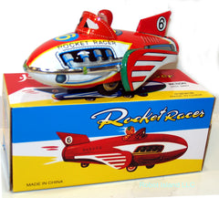 Rocket Racer Space Ship Tin with Engine Sound Friction Power Racer #6