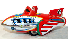 Rocket Racer Space Ship Tin with Engine Sound Friction Power Racer #6