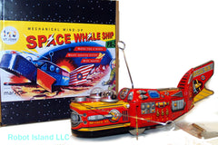 JUST ARRIVED! Red Space Robot Whale Windup Tin Toy St. John Marxu