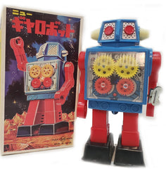 ARRIVED! Blue Horikawa Gear Robot Japan Wind Up Vintage