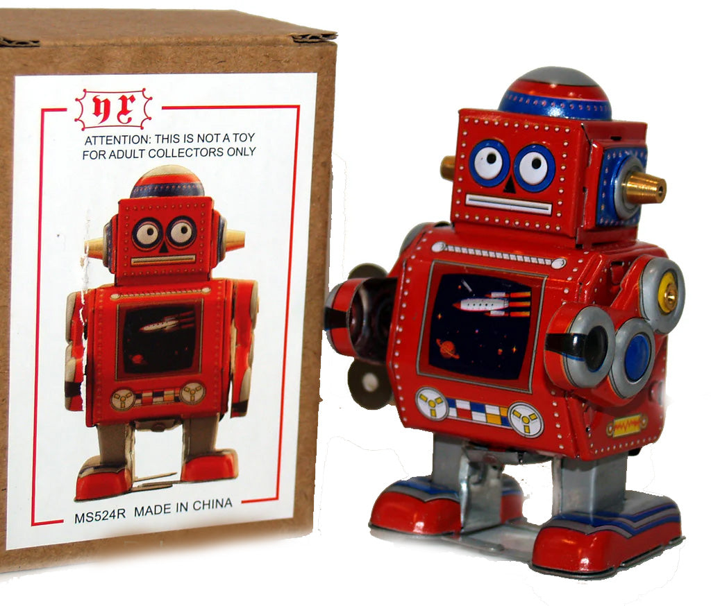 ARRIVED! Explorer Mini Red Robot Tin Toy Windup Robot Island ARRIVED! Explorer Mini Red Robot Tin Toy Windup Robot Island