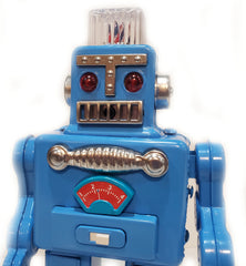ARRIVED! Blue Smoking Spaceman Robot Tin Battery Operated Blue