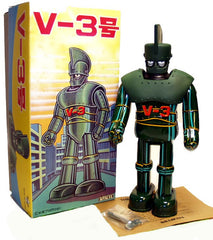 ARRIVED! Billiken Robot V-3 Japan Tin Toy Windup