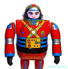 ARRIVED! Astronaut Metal House Robot Tin Toy Windup Japan Osaka Tin Toy