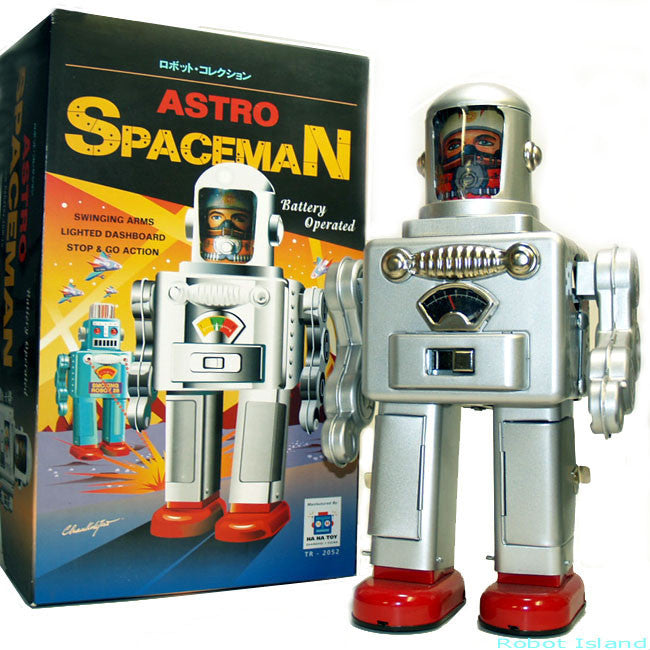 Astro Spaceman Robot Tin Toy Battery Operated Large 12" Tall - Sold out - New stock arriving soon!