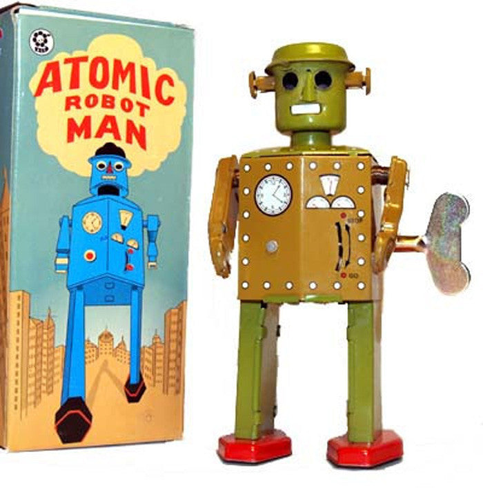 Atomic Robot Man Jr. Tin Toy Windup - not working for display only