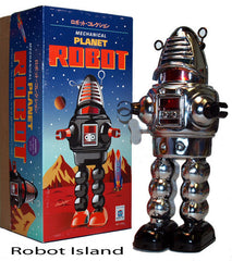 ARRIVED! Robby the Robot Tin Windup Chrome Planet Robot