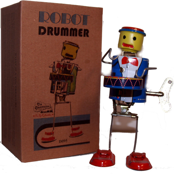 Robot Drummer Robot Wind Up Tin Toy Wacky Motion Robot Island