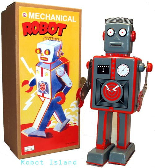 Giant Mechanical Easelback Robot Windup Tin Toy – Robot Island