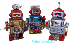 Windup Drummer Robot Set of 3 Tin Toy Windups