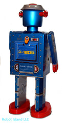 Atomic Robot Man Windup Giant Tin Toy Blue 12" Tall - St. John Toys