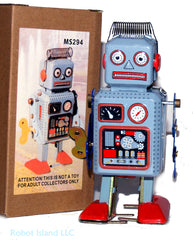 Radar Robot Tin Toy Windup Blue MS294