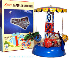 ARRIVED! Space Capsule Mercury Carousel Space Ship Tin