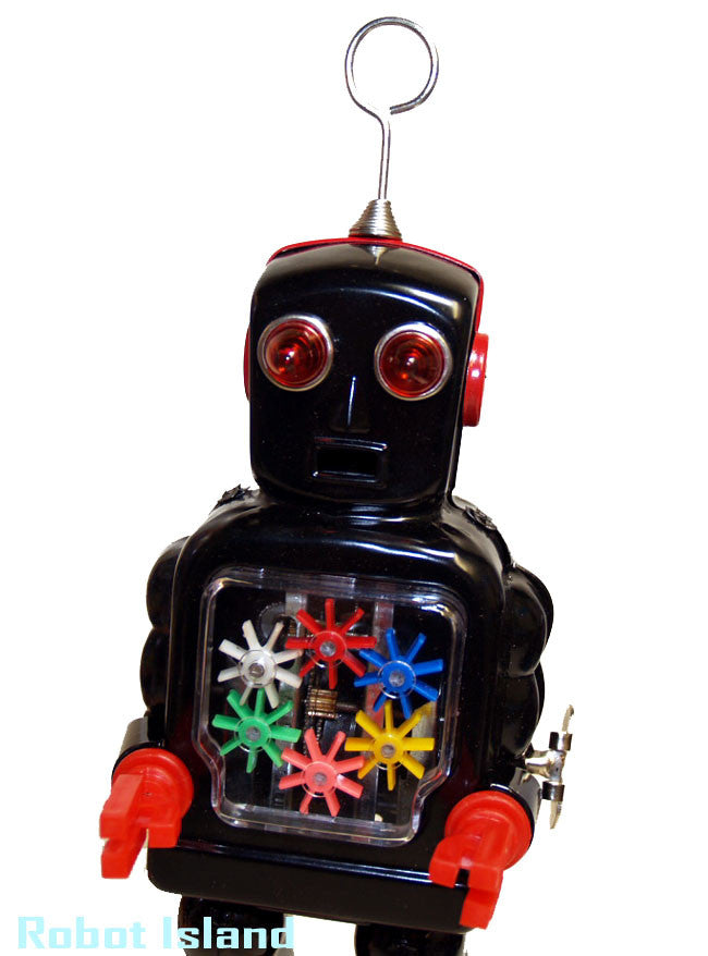ARRIVED! Black High Wheel Gear Robot Tin Toy Windup – Robot