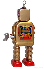 Gold High Wheel Robot Jr. Tin Toy Windup - St. John Toys