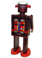 Giant Atomic Robot Man 12" Tall - M-65 NASA Tin Toy Windup St. John Toys