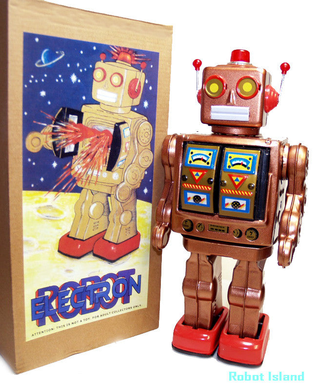 ME100 Robot Bronze Copper Tin Toy Mr. D Cell Display version