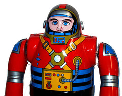 Metal House Astronaut Robot JAPAN Tin Toy Windup Osaka Tin Toy