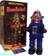 Moon Robot Robby the Robot Tin Toy Windup Limited Edition BLUE