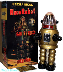 ARRIVED! Arrived - Gold Moon Robot Robby the Robot Tin Toy Windup Limited Edition