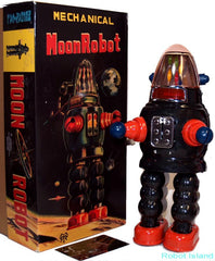 Moon Robot Robby the Robot Tin Toy Windup Limited Edition Black Yonezawa repro
