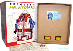 ARRIVED! Arrived - BLUE Mr. Atomic Robot Japan Osaka Tin Toy Blue OTTI Cragstan
