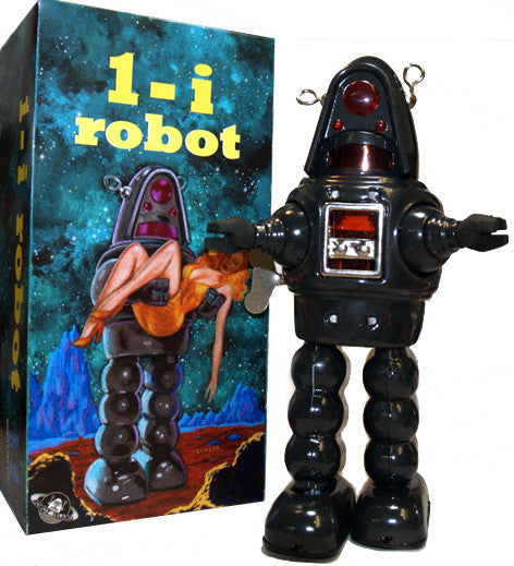 Robby the Robot Tin Toy Windup Twilight Zone Gun Metal Grey