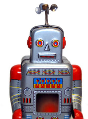 Peddle Foot Robot Tin Toy Windup Weatherman