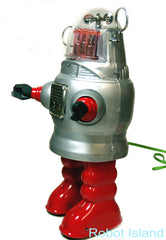 Piston Action Robot Robby the Robot Tin Battery Operated