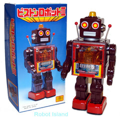 ARRIVED! Battery Operated Metal House Piston Robot Tin Toy Battery Operated