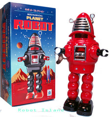 Planet Robot Tin Toy Robby the Robot Windup Red for Display or Repair