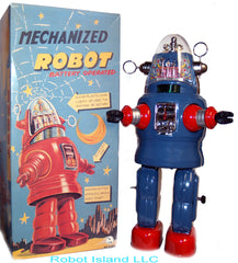 Osaka Tin Toy Blue Denim Mechanized Robby The Robot Japan Rare Version