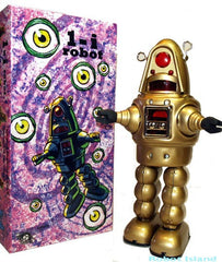 Deluxe Robby the Robot Tin Toy Windup GOLD Twilight Zone Edition