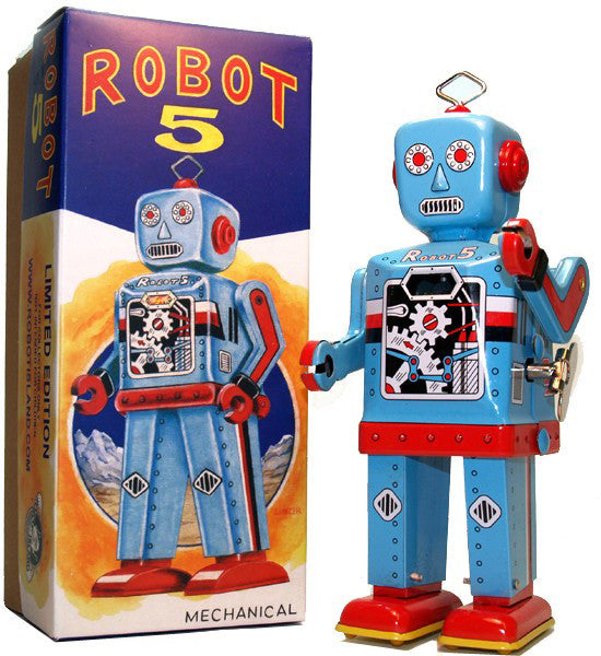 Robot 5 Windup Blue Limited Edition