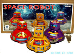 ARRIVED! A Flying Saucer SET Robot Tin Toy Windups - SALE!