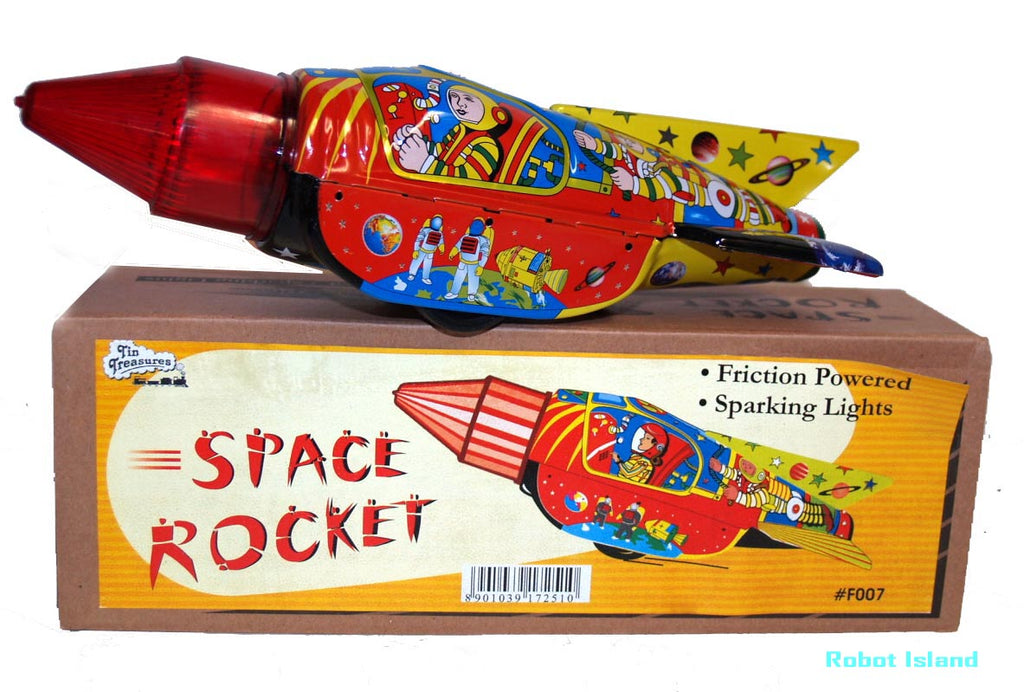 Astronaut Space Rocket Tin Sparkling Action NEW!
