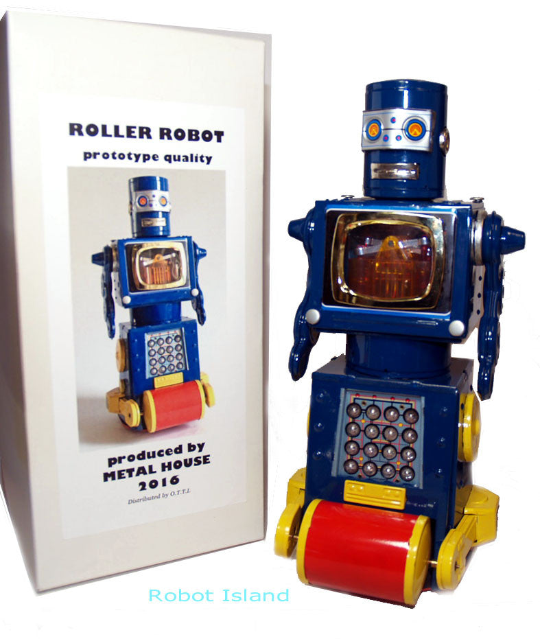 Metal House Prototype Roller Robot Tin Toy - SOLD!