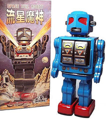 ARRIVED! Blue Metal House Japan Robot Space Evil Robot Tin Toy